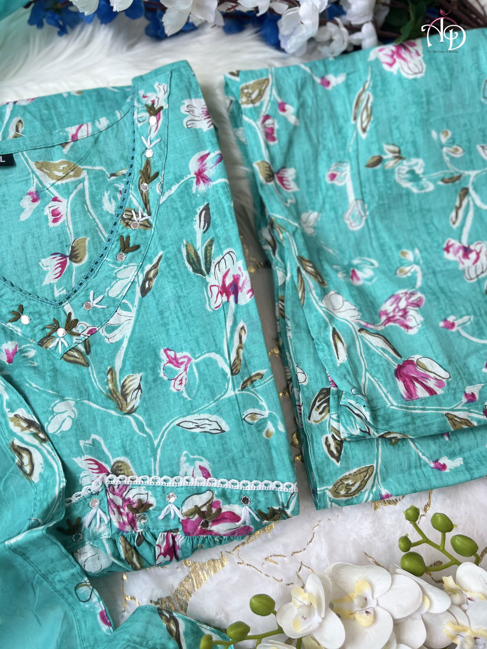 Akshar Designer Printed Cotton Kurti With Bottom Dupatta Wholesale Shop In Surat
